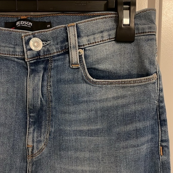 HUDSON Barbara super skinny Ombré women’s 29 White Dip Dye Coated Jeans‎ NWOT - Picture 6 of 11